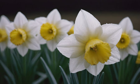 Narcissus (Daffodil, Narcissus poeticus)の写真素材
