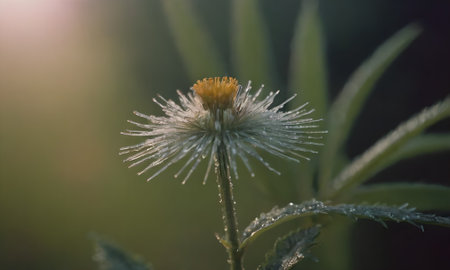 White flower with raindrops on the petals, close-upの写真素材