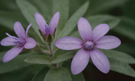 purple flower in nature, macro photo of beautiful purple flower.の写真素材