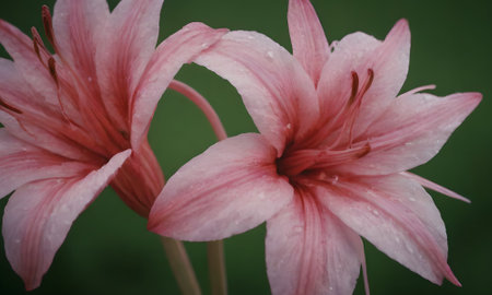 pink lily flower in the garden, vintage color tone.の写真素材