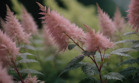 Beautiful pink flowers in the garden, close-up. Selective focus.の写真素材