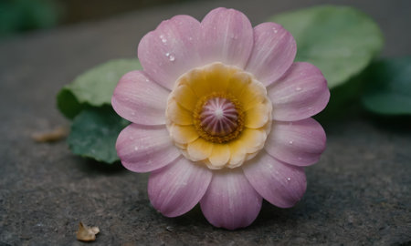 pink lotus flower on stone background, shallow depth of field