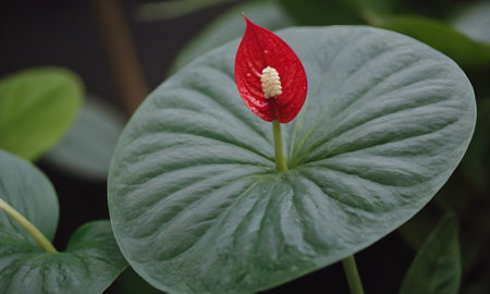 Anthurium andraeanum, also known as flamingo flower or flamingo flowerの写真素材