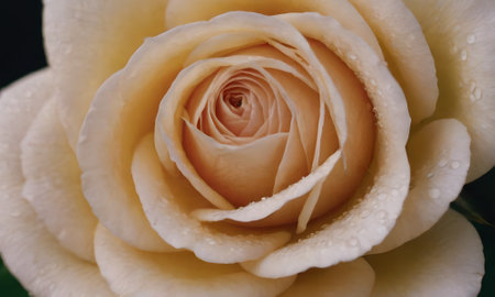 Beautiful white rose with dew drops on petals close upの写真素材