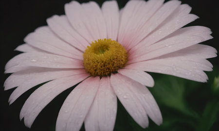 Pink daisy with raindrops on the petals close-upの写真素材