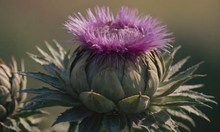 Artichoke (Cynara cardunculus) in bloomの写真素材
