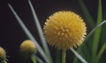 Beautiful yellow dandelion flower on black background, close upの写真素材