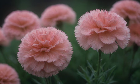 Carnation flowers in the garden. Beautiful pink carnation flowers.の写真素材