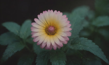 Colorful flower in the garden with soft focus and vintage film filterの写真素材