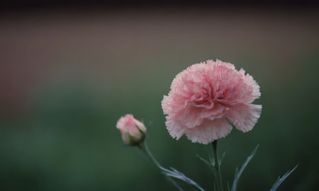 Carnation flower in the garden, soft focus, vintage toneの写真素材