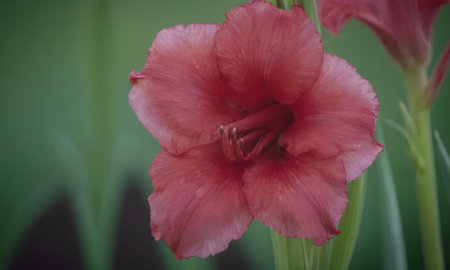 Flowers on a green background. Shallow depth of field.の写真素材