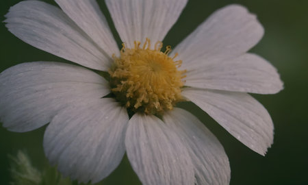 Chamomile flower close-up, macro photography, selective focusの写真素材