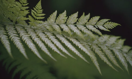 Green fern leaves in the forest. Shallow depth of field.の写真素材