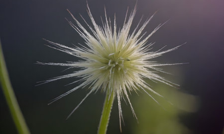 Flower of a white flower on a dark background, close-upの写真素材