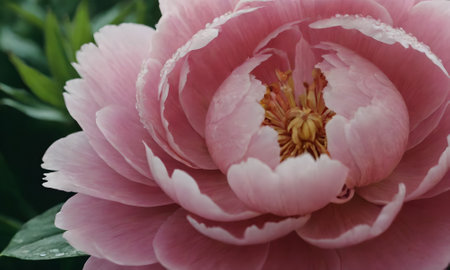 Peony flower close-up. Pink peony flower background.の写真素材