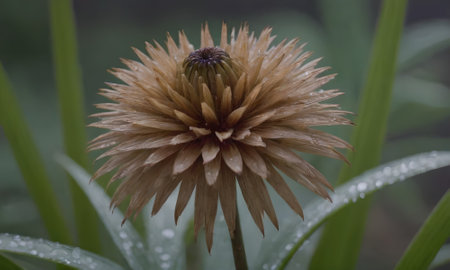 Beautiful dahlia flower in the garden. Close up.の写真素材