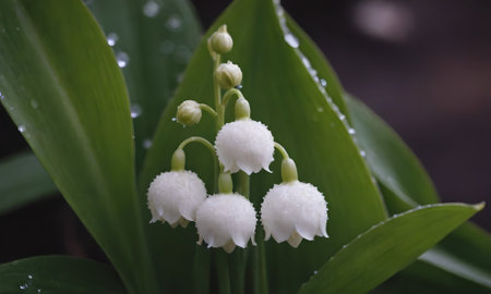 Lily-of-the-valley (Convallaria majalis)の写真素材