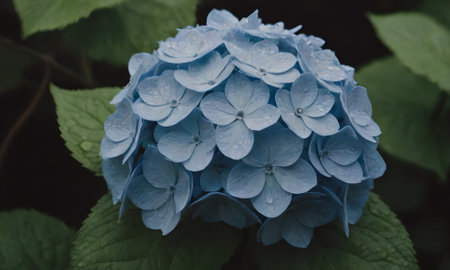 Hydrangea macrophylla, Japanese hydrangea flowers.の写真素材