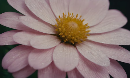 pink flower with water droplets on petals close-upの写真素材