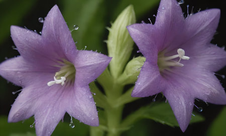 Close up of bellflower (Campanula grandiflora)の写真素材