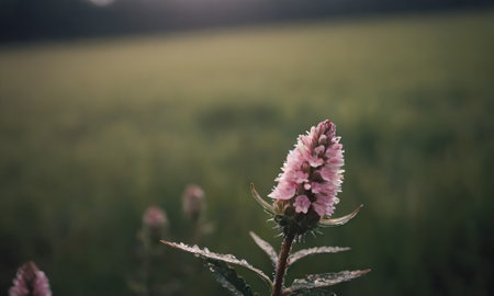 pink flower on the meadow at sunset. soft focus.
