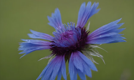 Cornflower, Centaurea cyanus, single flower headの写真素材