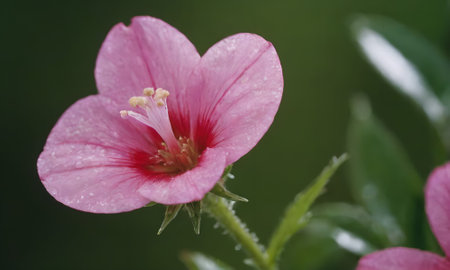 Pink flower in the garden, close up shot with shallow depth of fieldの写真素材