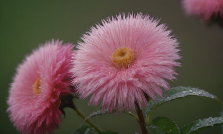 pink chrysanthemum flower in the garden close upの写真素材