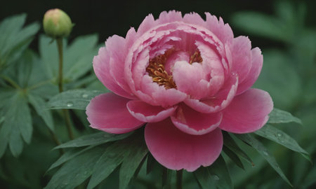 Pink peony flower (Paeonia lactiflora)の写真素材
