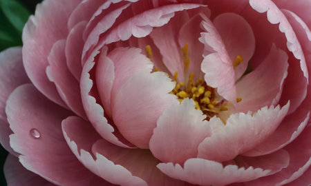 Pink peony flower close-up, macro photo, selective focusの写真素材