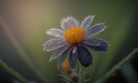 Flower in the morning dew, close-up of a flower