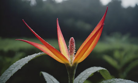 Tropical flower in the rainforest of Sri Lanka, Asiaの写真素材