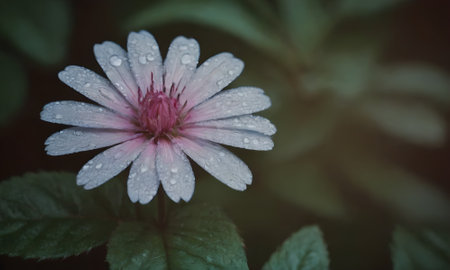 Flower with water drops on the petals, nature background.の写真素材