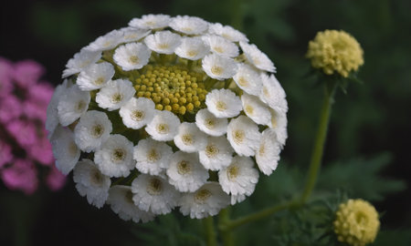 Beautiful white dahlia flower in the garden, close up