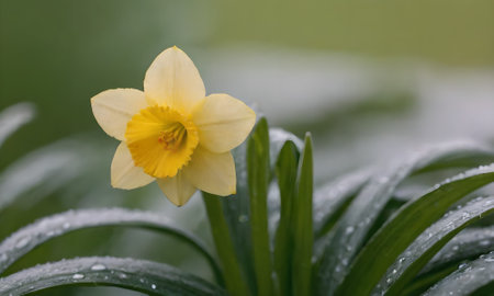 Yellow daffodil (Narcissus poeticus)の写真素材