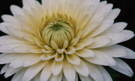 White chrysanthemum flower close up, shallow depth of fieldの写真素材