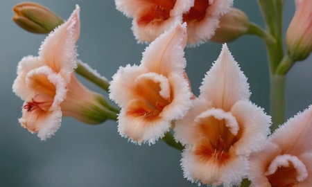 Close up of lily flower with water droplets on petalsの写真素材