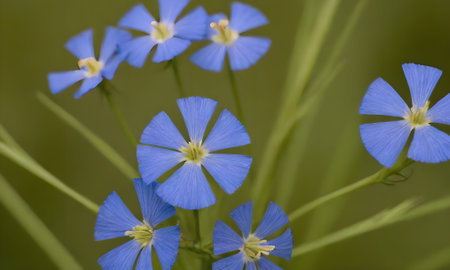 Blue flowers of flax (Linum usitatissimum)