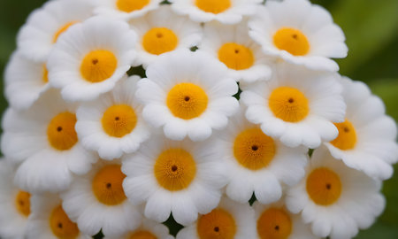 Close up of small white flowers in a garden on a sunny day