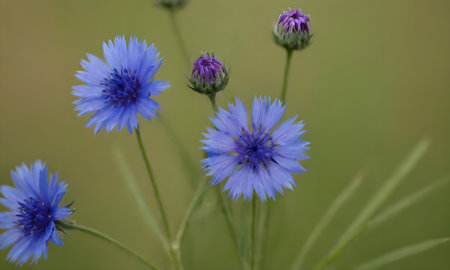Blue cornflower (Centaurea cyanus) in bloom