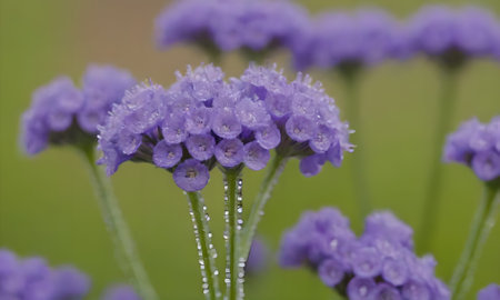 Verbena officinalis with water dropsの写真素材