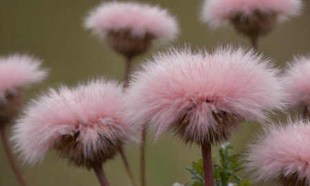 pink thistle flowers in the field with shallow depth of field
