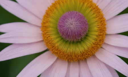 A closeup shot of a pink daisy with a blurred backgroundの写真素材