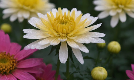 Chrysanthemum flower in the garden. (Selective focus)の写真素材
