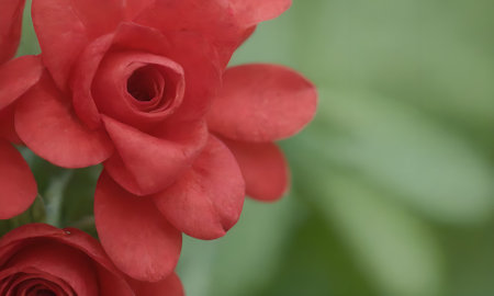 red rose in the garden, shallow depth of field, soft focus