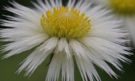 Beautiful white daisy flower in the garden. Macro photography.