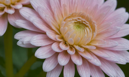 Close up of pink chrysanthemum flower in the gardenの写真素材