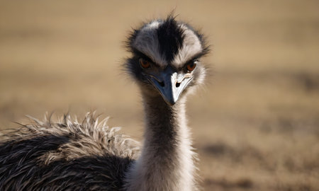 Ostrich - Struthio camelus - single bird head shot