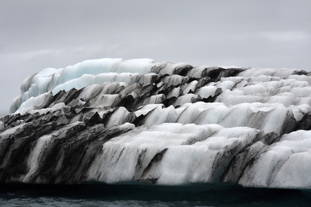 Glacier rock looking like stairs at Jokulsarlon, Icelandの写真素材