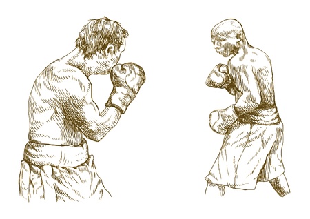 boxing match, hand drawing convertedのイラスト素材